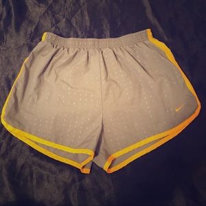 Gray and Orange Dri-Fit Nike Shorts